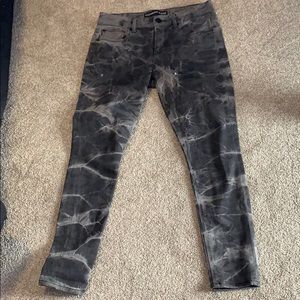 Express gray and white tie dye jeans